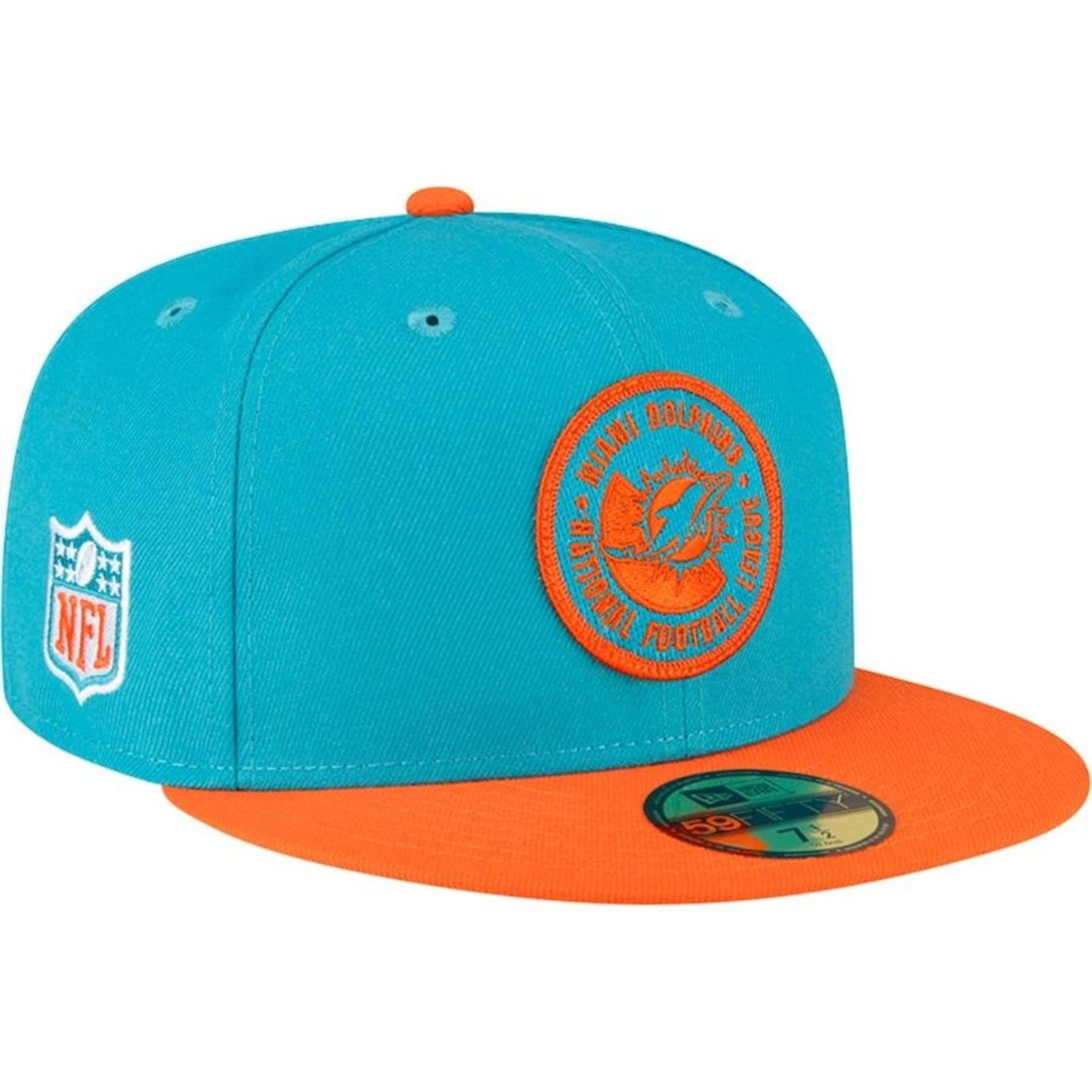 Boné Aba Reta New Era 59Fifty Fitted Miami Dolphins Sideline 2023 Team Patch - Fechado - Masculino - Foto 1