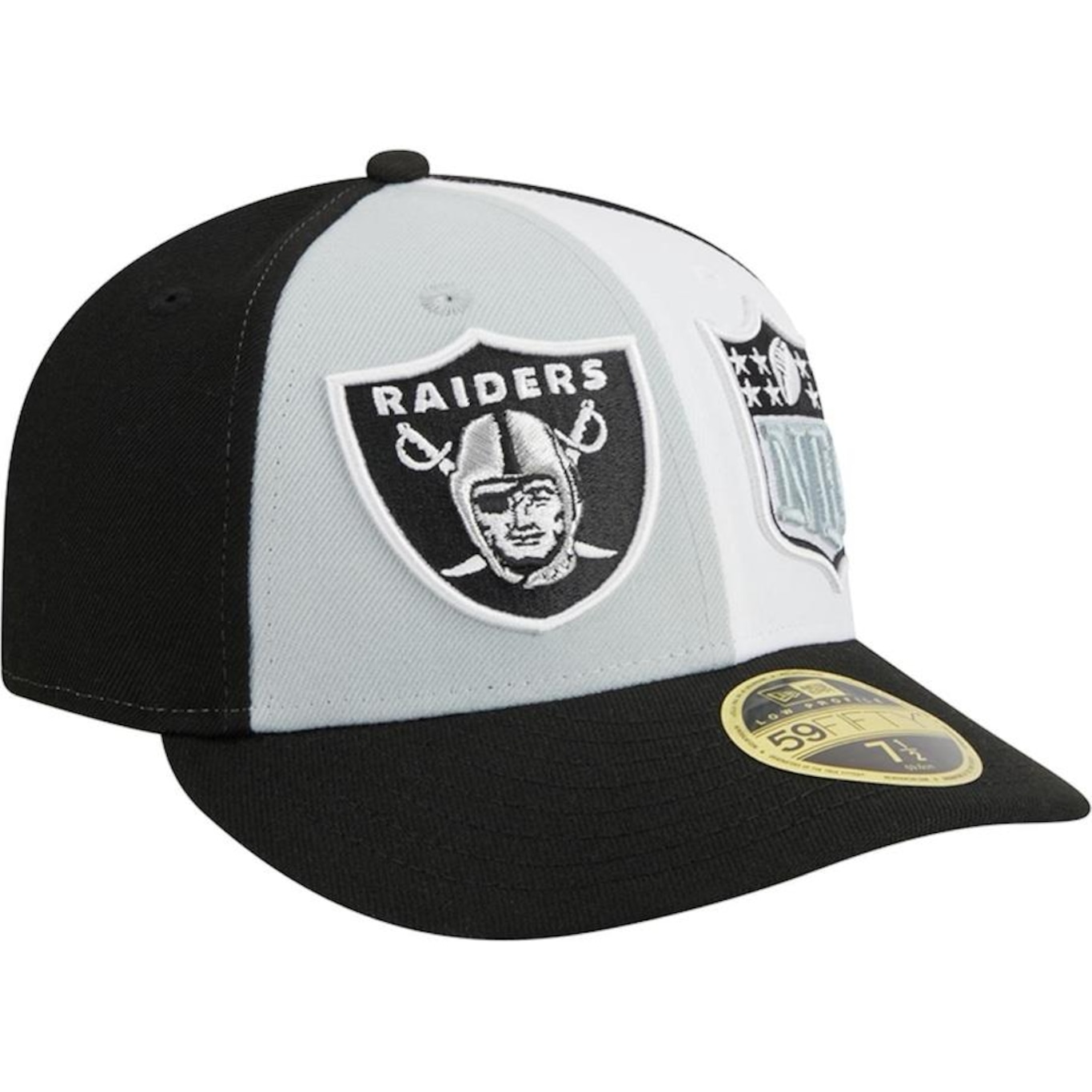 Boné Aba Curva New Era 59Fifty Fitted Low Profile Las Vegas Raiders Sideline 2023 - Fecahdo - Masculino - Foto 4