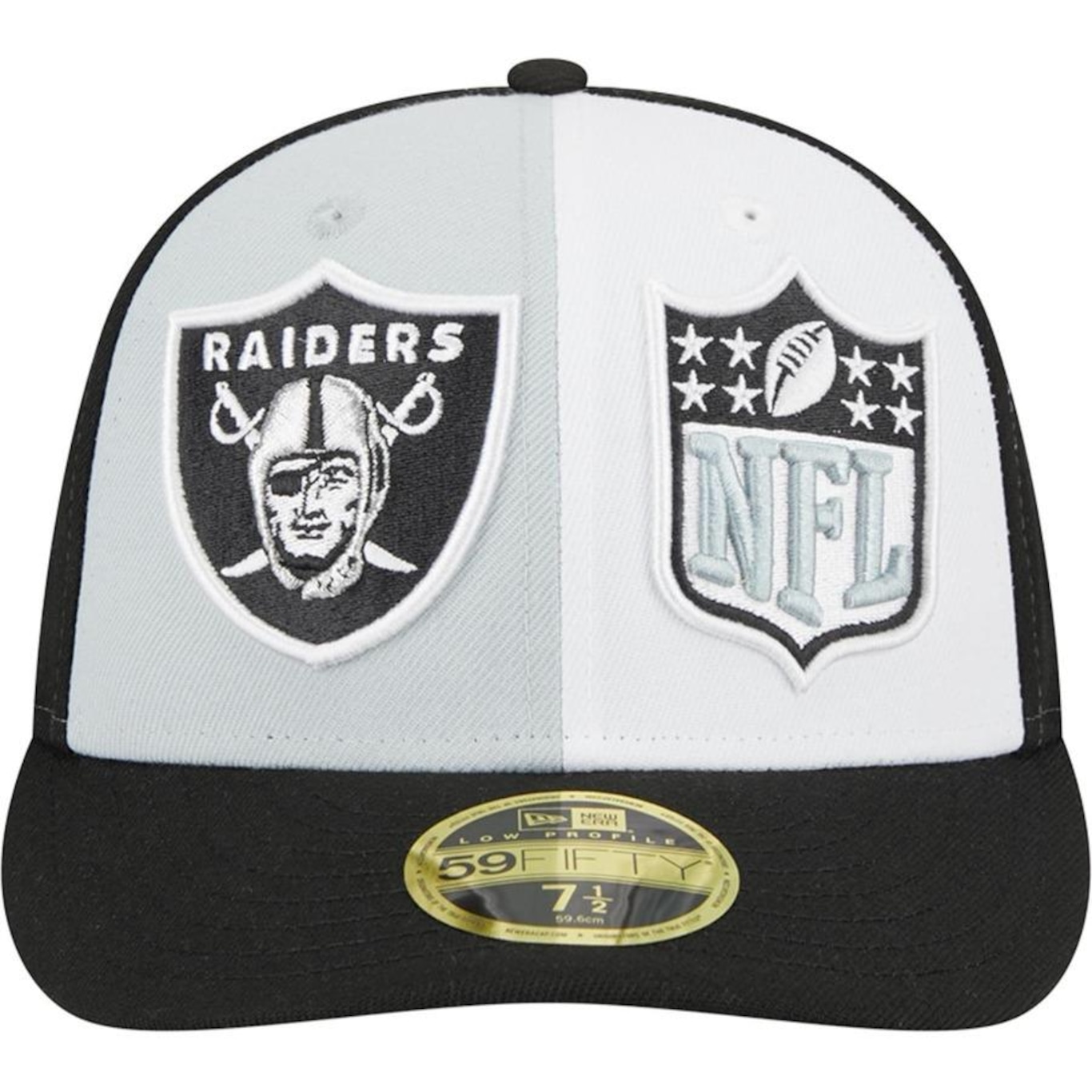 Boné Aba Curva New Era 59Fifty Fitted Low Profile Las Vegas Raiders Sideline 2023 - Fecahdo - Masculino - Foto 6