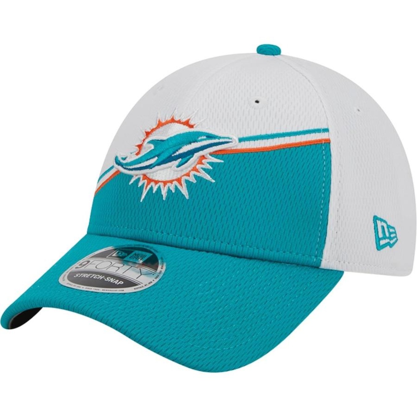 Boné Aba Curva New Era 9Forty Stretch Snap Miami Dolphins Sideline 2023 - Snapback - Masculino - Foto 1