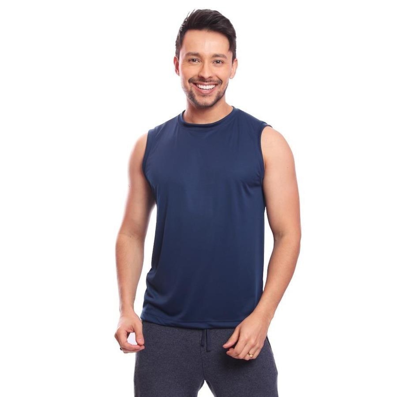 Kit Camisetas Regata Dellas Fit Lisa Básica Dry - Masculina - 9 Unidades - Foto 2