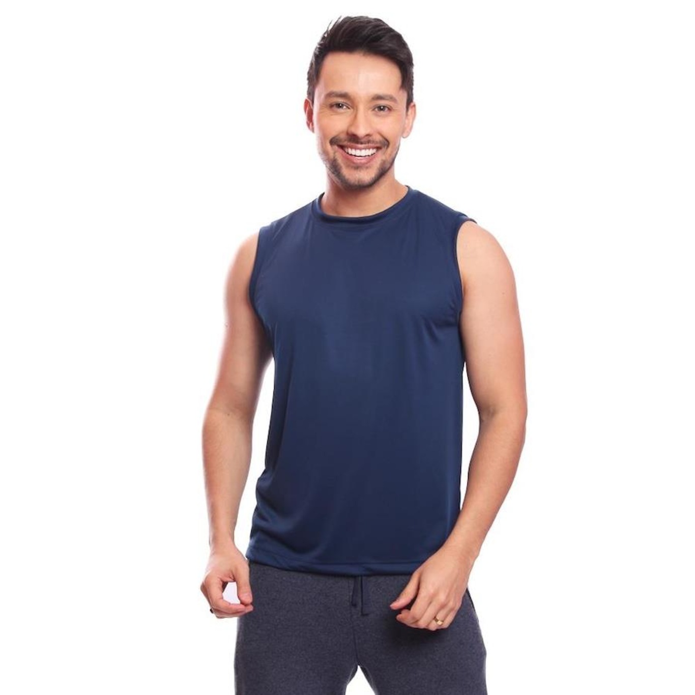 Kit Camisetas Regata Dellas Fit Lisa Básica Dry - Masculina - 5 Unidades - Foto 3