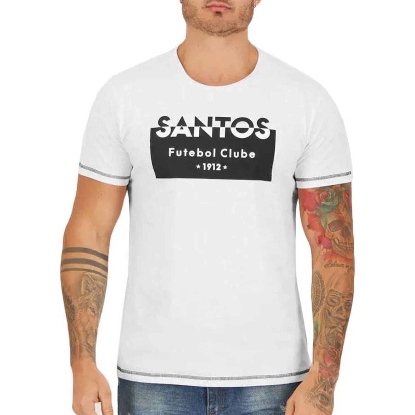 Camiseta Braziline Santos Degree - Masculina - Foto 1