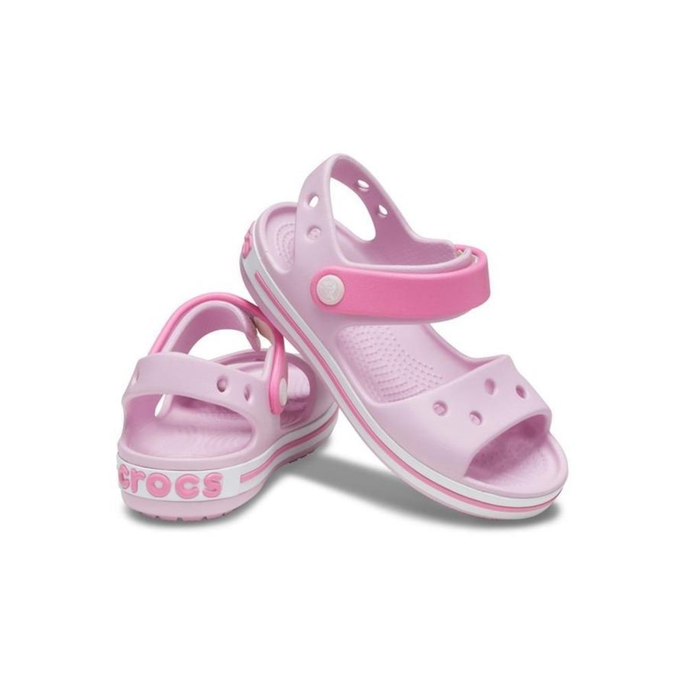 Sandália Crocs Crocband Sandal Kids Ballerina - Infantil - Foto 5