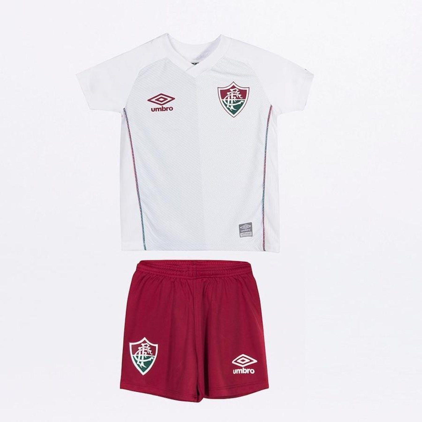 Kit Clube do Fluminense Oficial 2 2021 Umbro: Camisa + Calção - Infantil - Foto 1