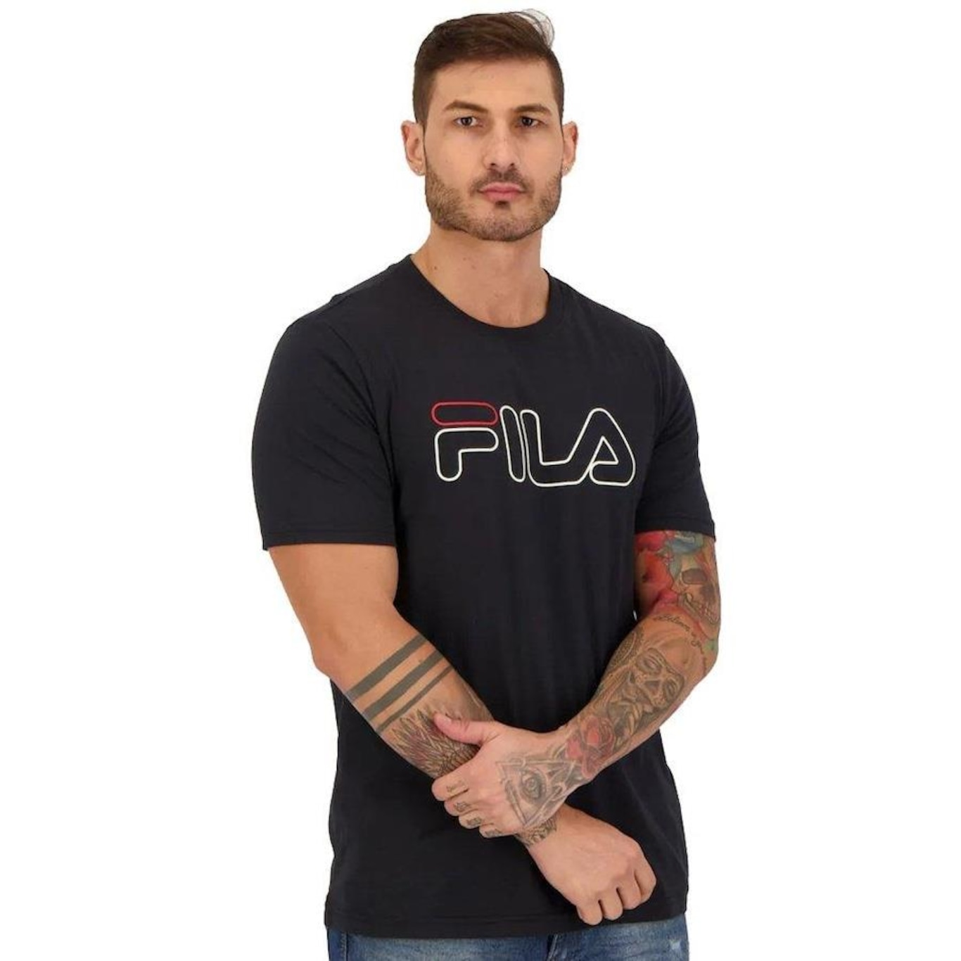 Camiseta Fila Letter Outline - Masculina - Foto 1