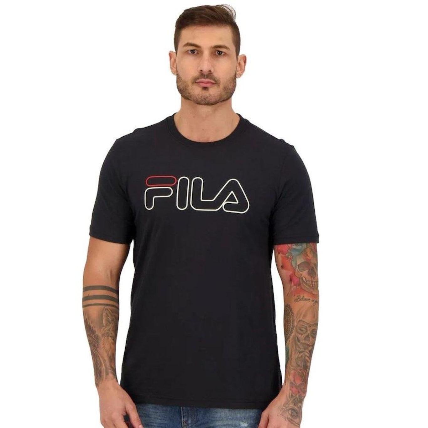 Camiseta Fila Letter Outline - Masculina - Foto 3