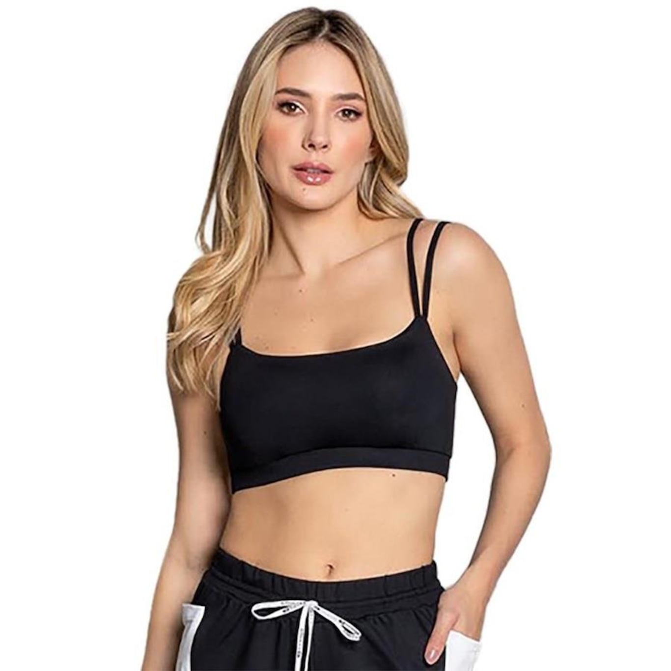 Top Fitness Trinys com Bojo Double Strap F-15190 - Feminino - Foto 1