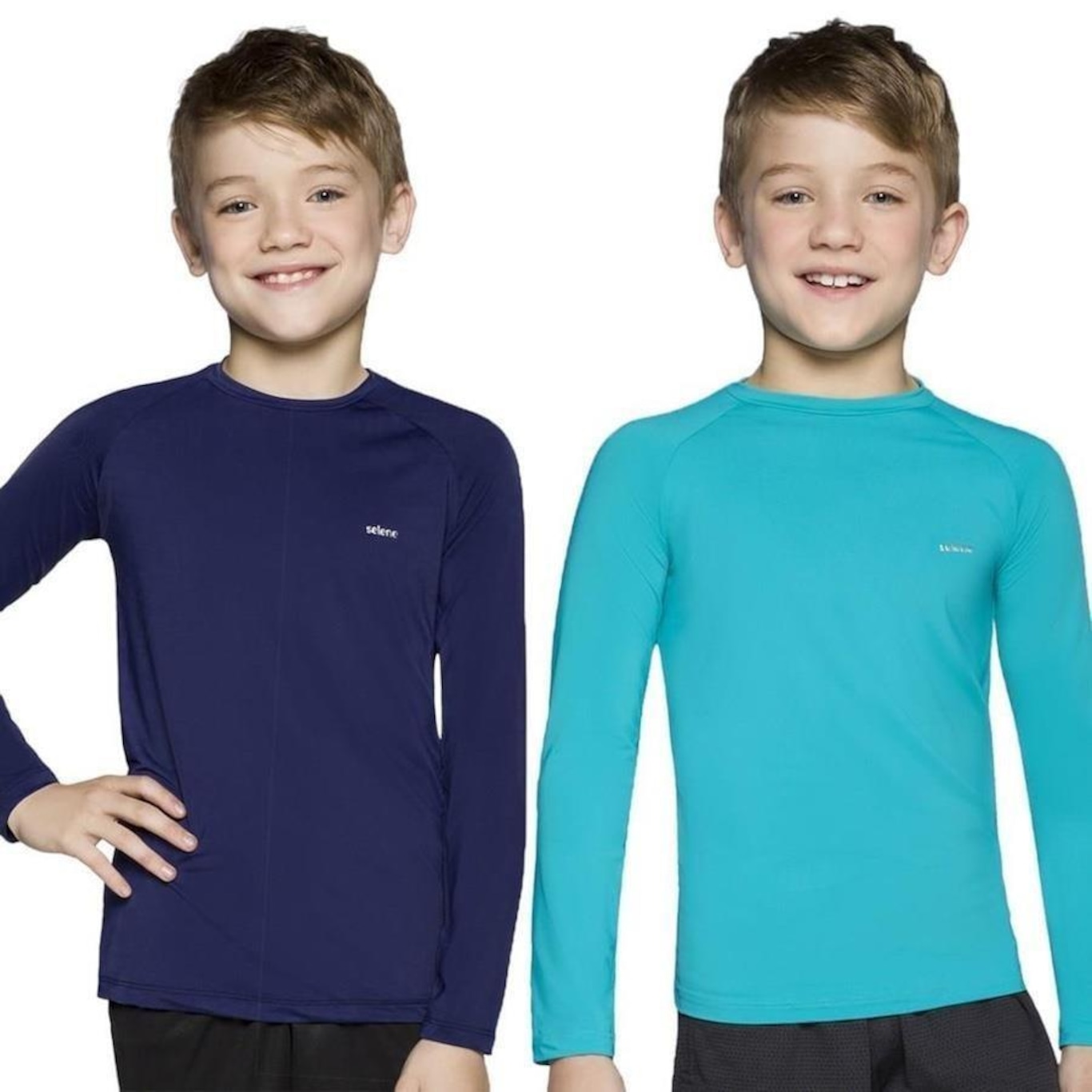 Kit de Camisas Térmicas Selene Proteção Uv50+ - 2 Unidades - Infantil - Foto 1