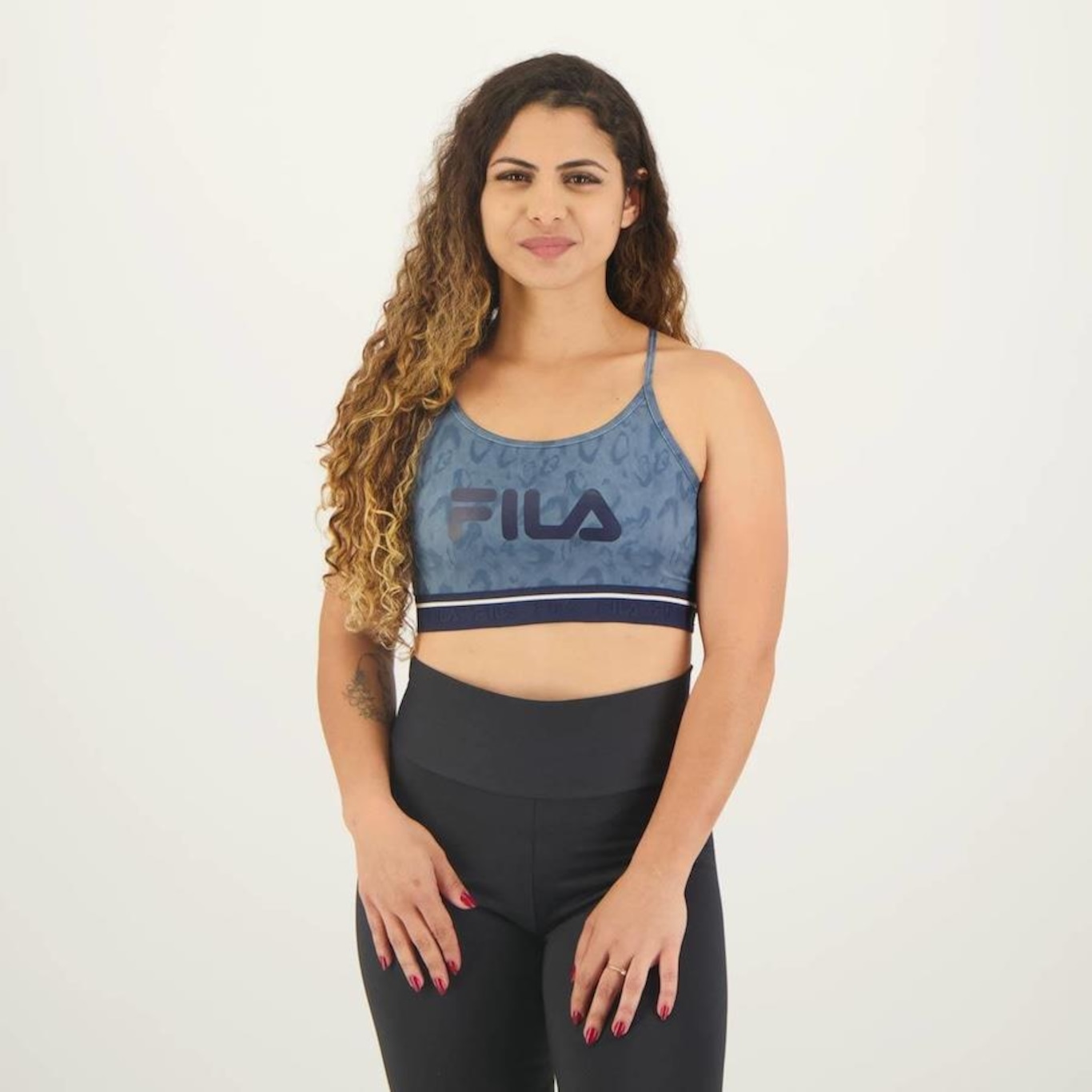 Top Fitness com Bojo Fila Train Elastic Ii Logo - Feminino - Foto 1