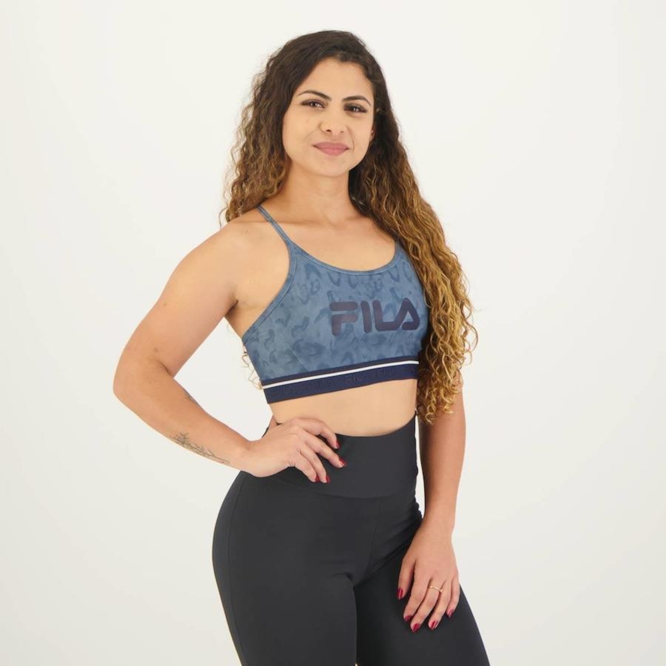 Top Fitness com Bojo Fila Train Elastic Ii Logo - Feminino - Foto 4