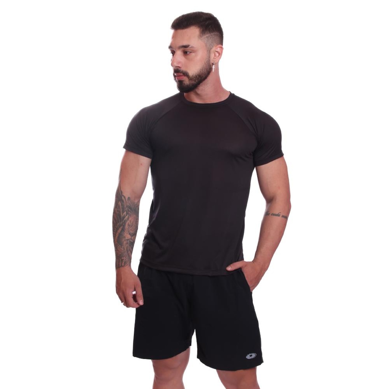 Camiseta Esportiva Masculina Dry Fit com proteção UV+ Black