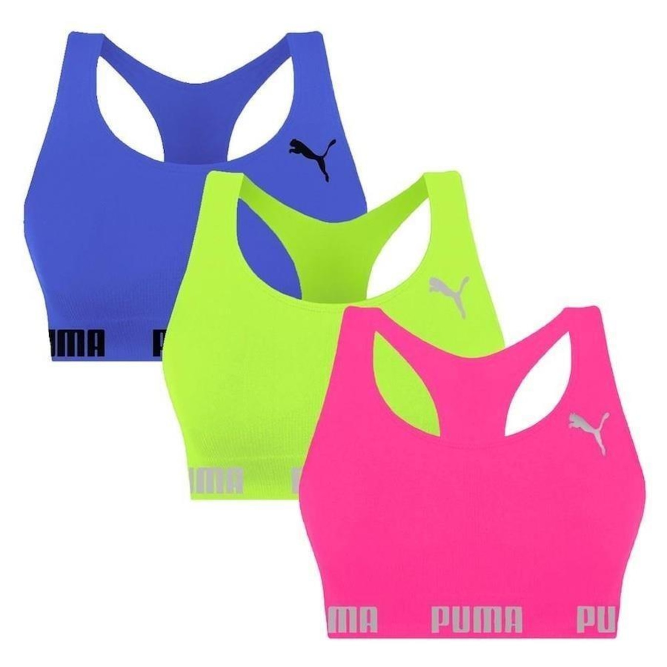 Kit Tops Puma Nadador sem Costura - 3 Unidades - Feminino - Foto 1