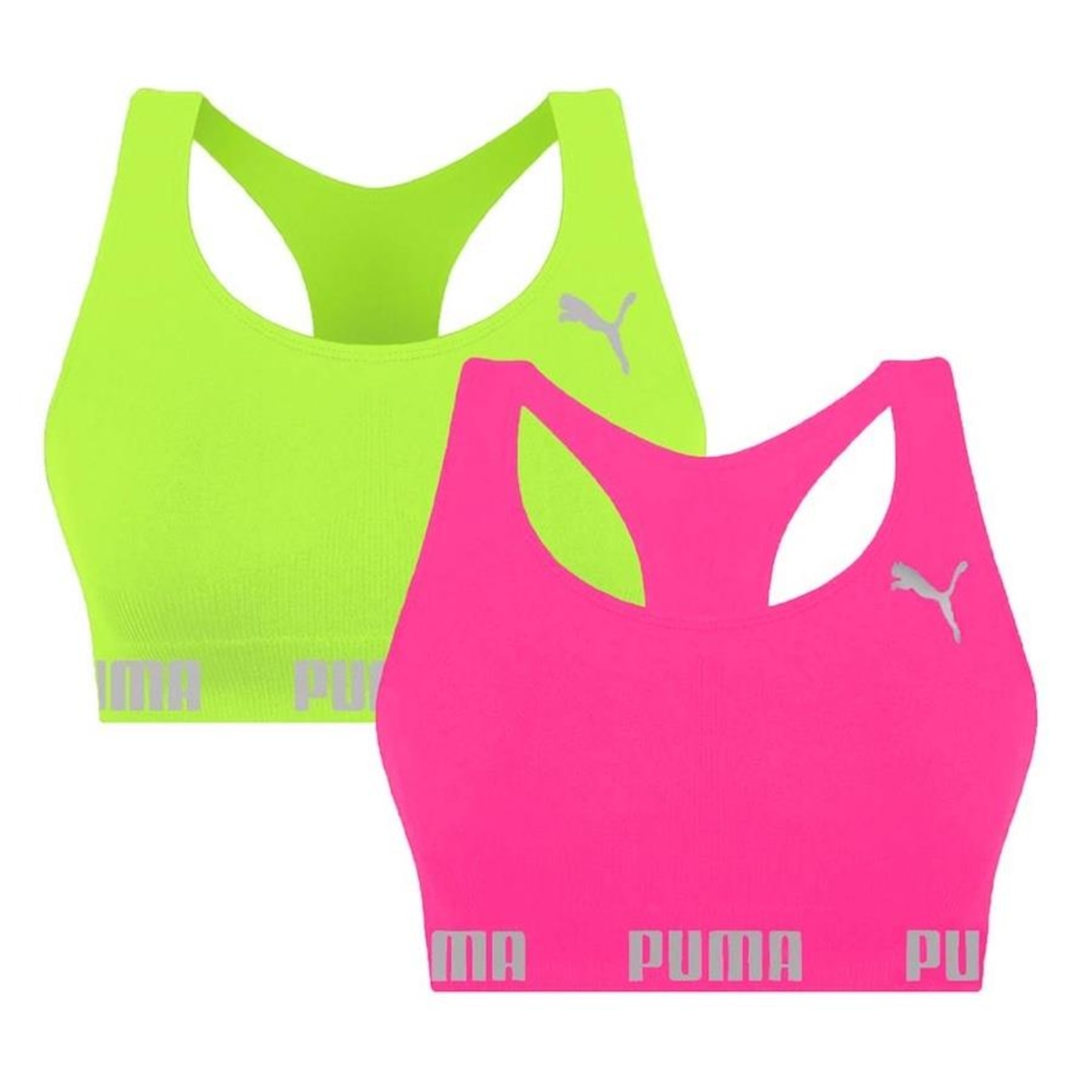 Kit Tops Fitness Puma Nadador sem Costura - 2 Unidades - Feminino - Foto 1