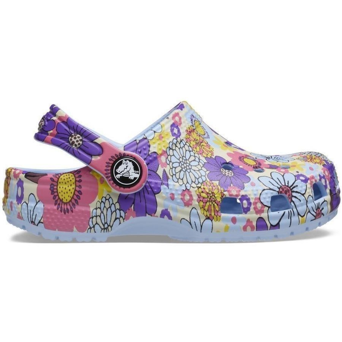 Sandália Crocs Classic Retro Floral Clog T - Infantil - Foto 1