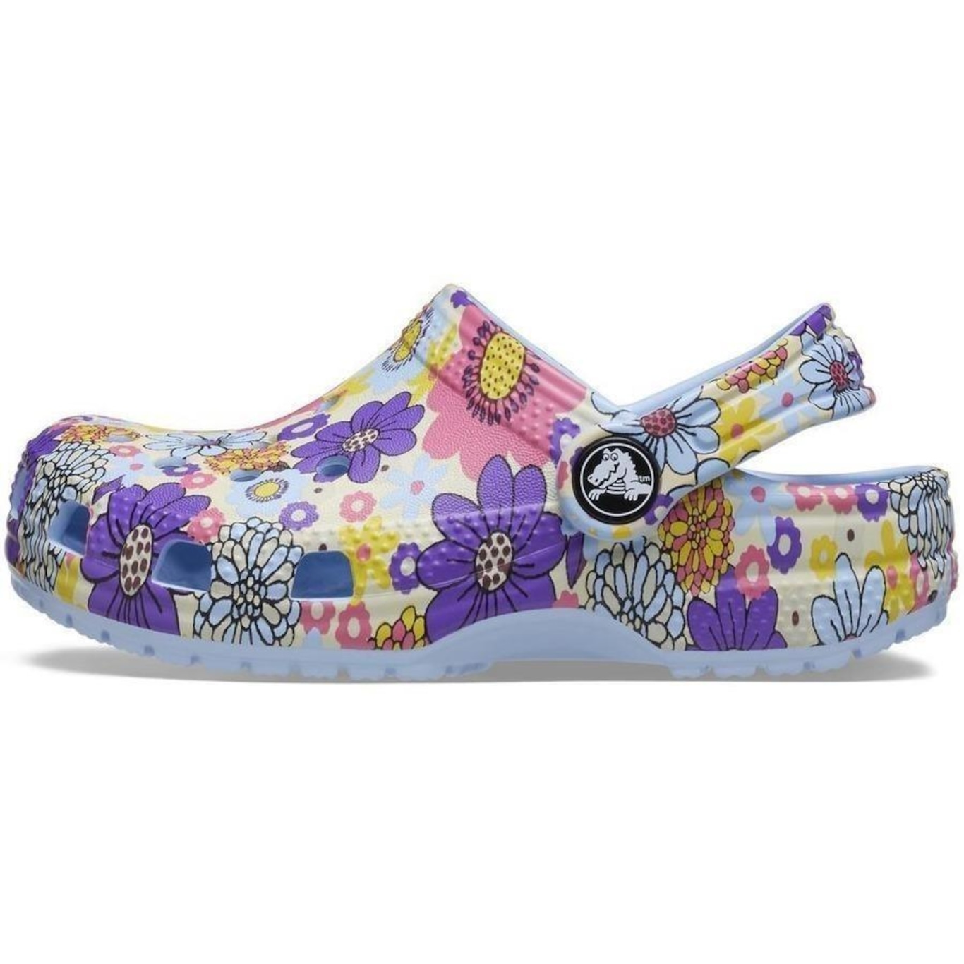 Sandália Crocs Classic Retro Floral Clog T - Infantil - Foto 3