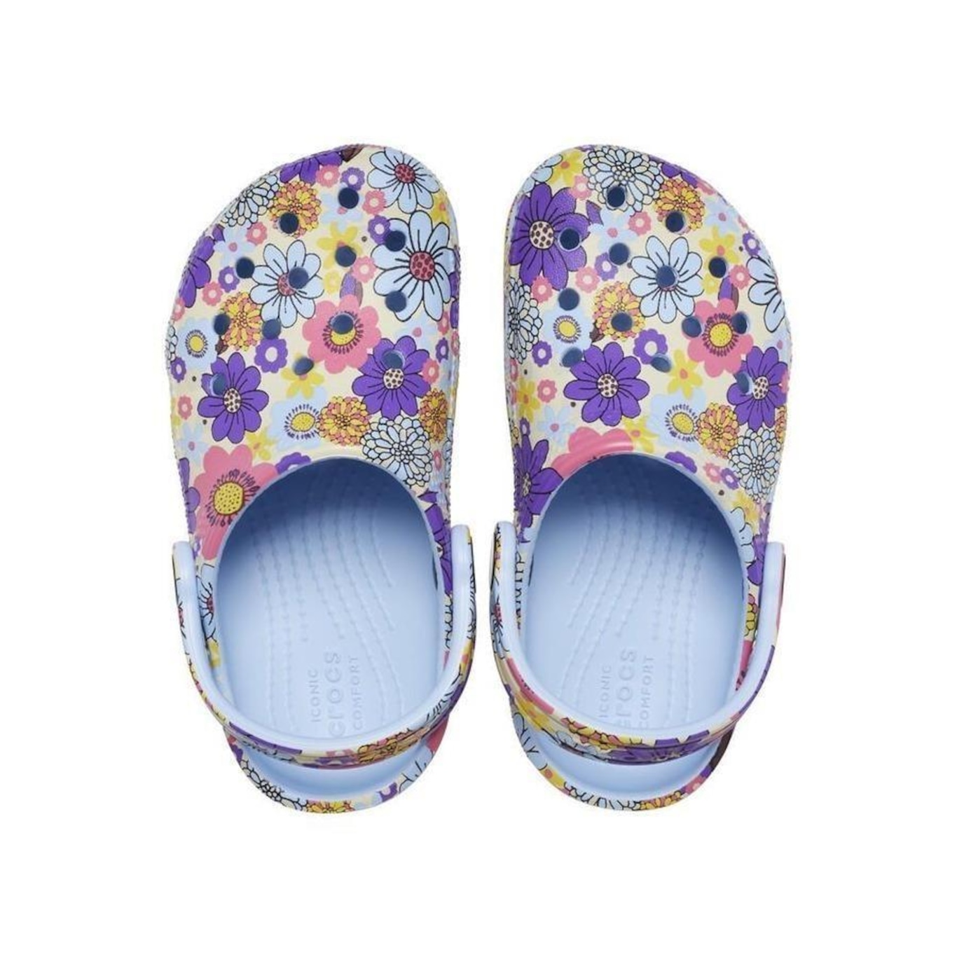 Sandália Crocs Classic Retro Floral Clog T - Infantil - Foto 5