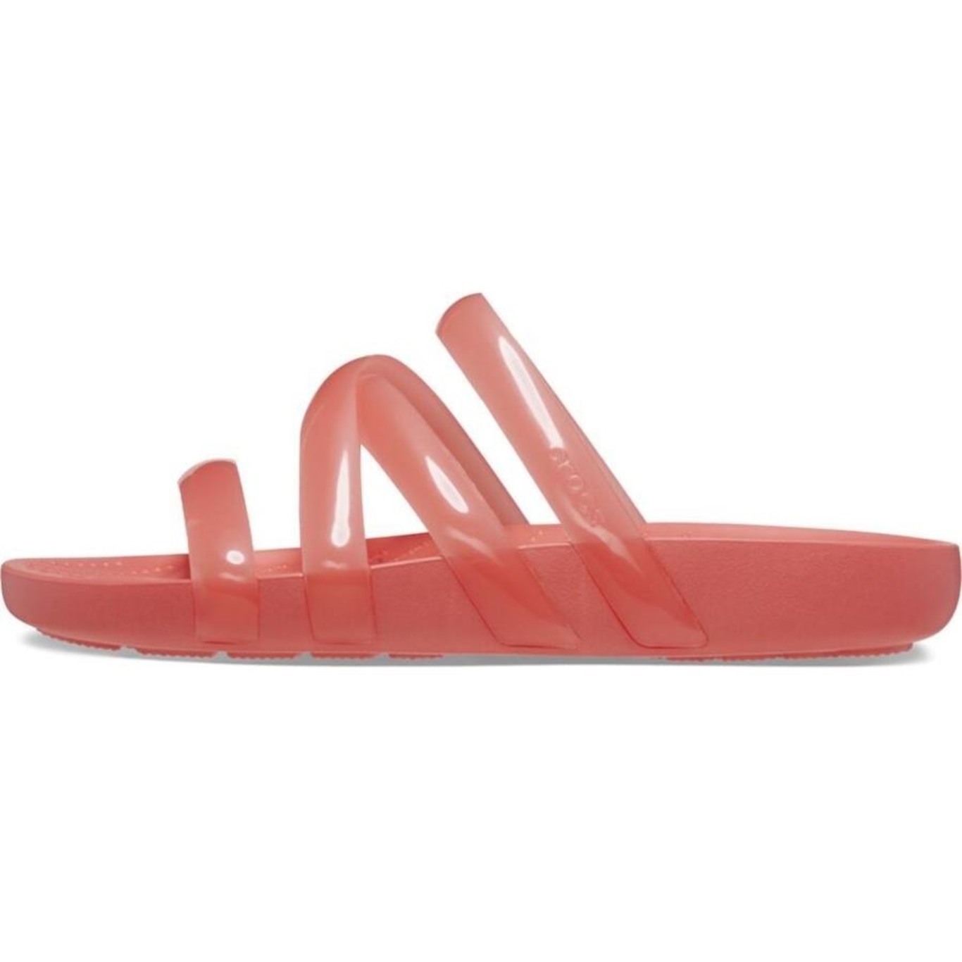 Sandália Crocs Splash Glossy Strappy Sandal Neon - Feminino - Foto 3