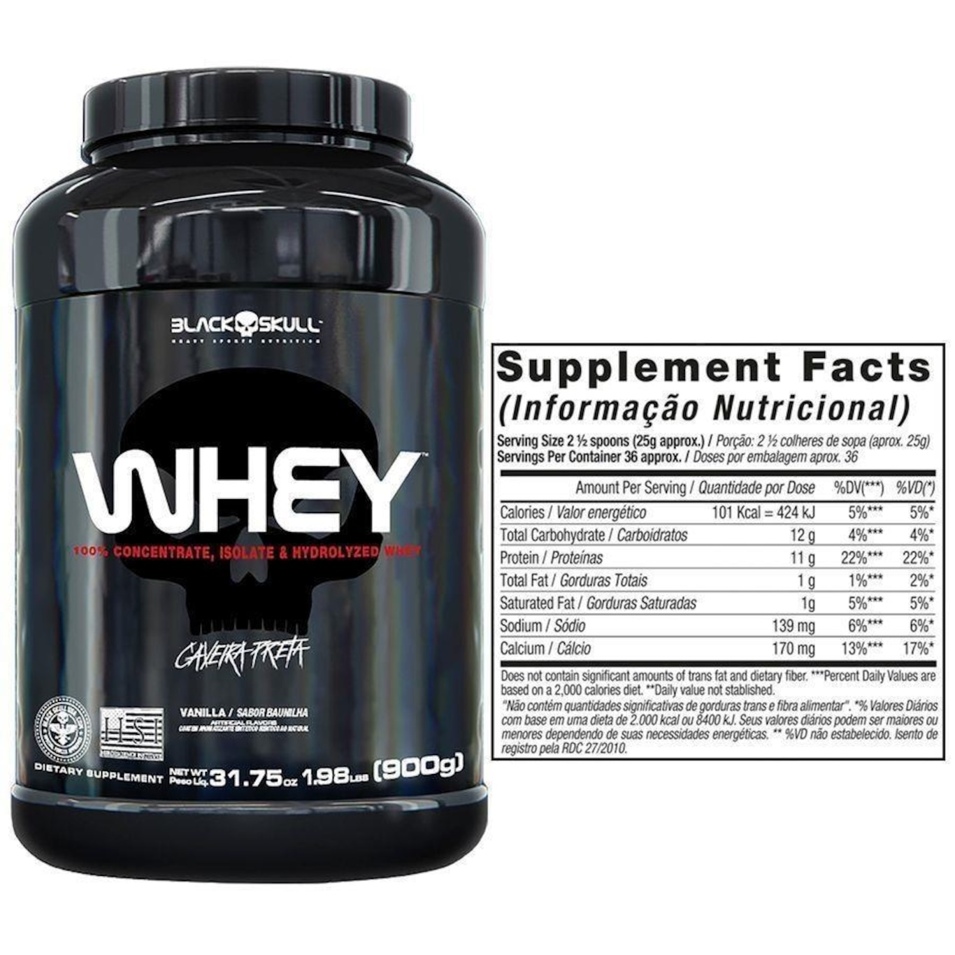 Kit Whey 2X + Bcaa + Creatina - Black Skull - Foto 2