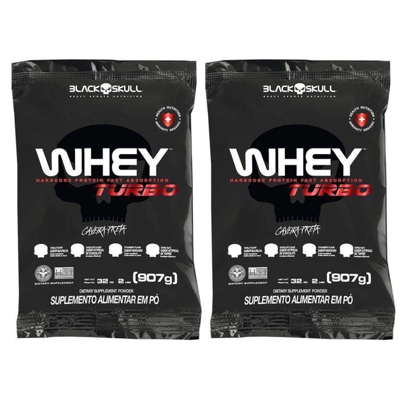 Kit 2X Whey Black Skull Turbo - 907G - Foto 1