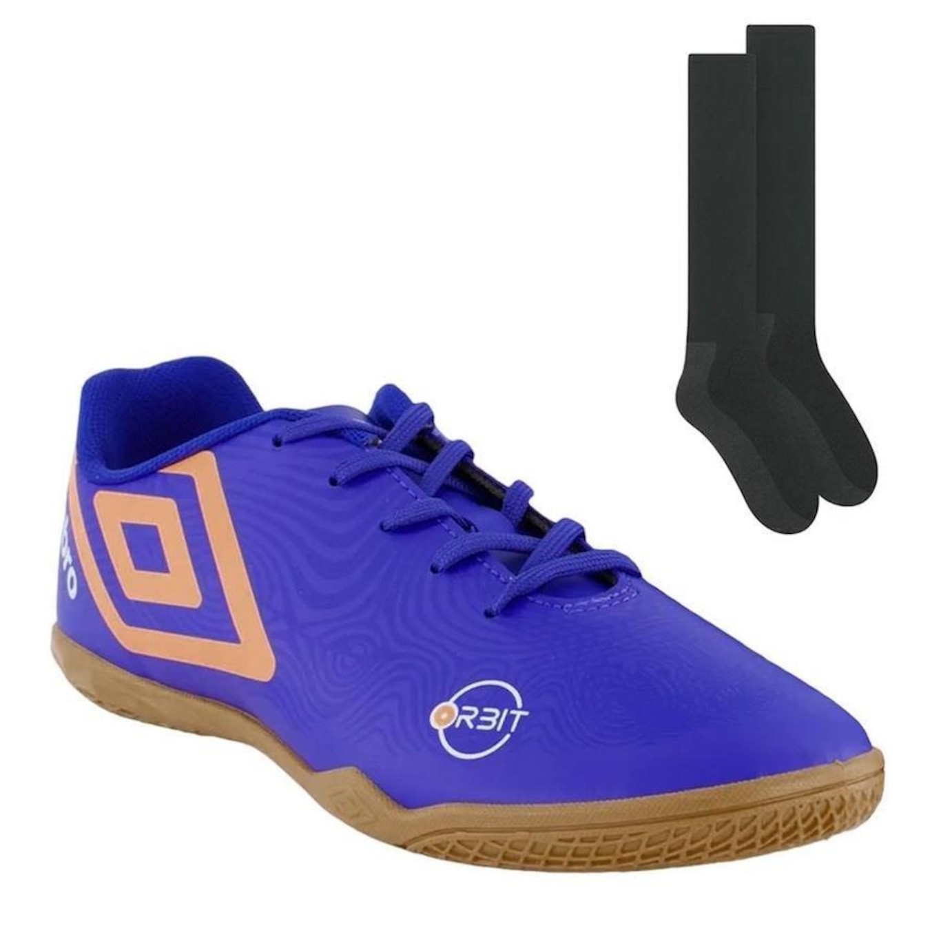 Chuteira Futsal Umbro Orbit - Adulto + 1 Par de Meião - Foto 1