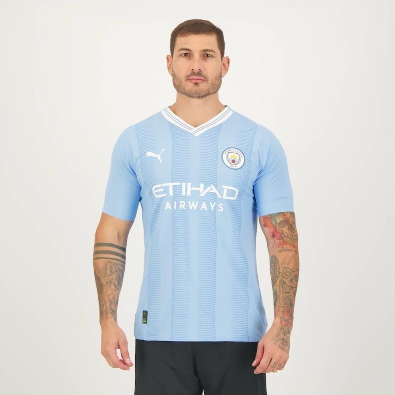 Camisa Manchester City I 23/24 Puma Torcedor - Masculina - Foto 1