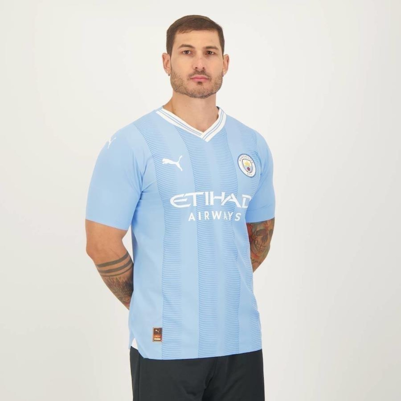 Camisa Manchester City I 23/24 Puma Torcedor - Masculina - Foto 2