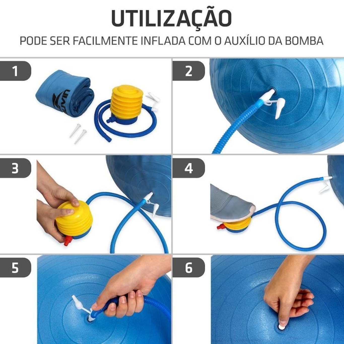 Kit Muvin: Bola de Pilates - 55Cm + Luvas para Academia - Adulto - Foto 3