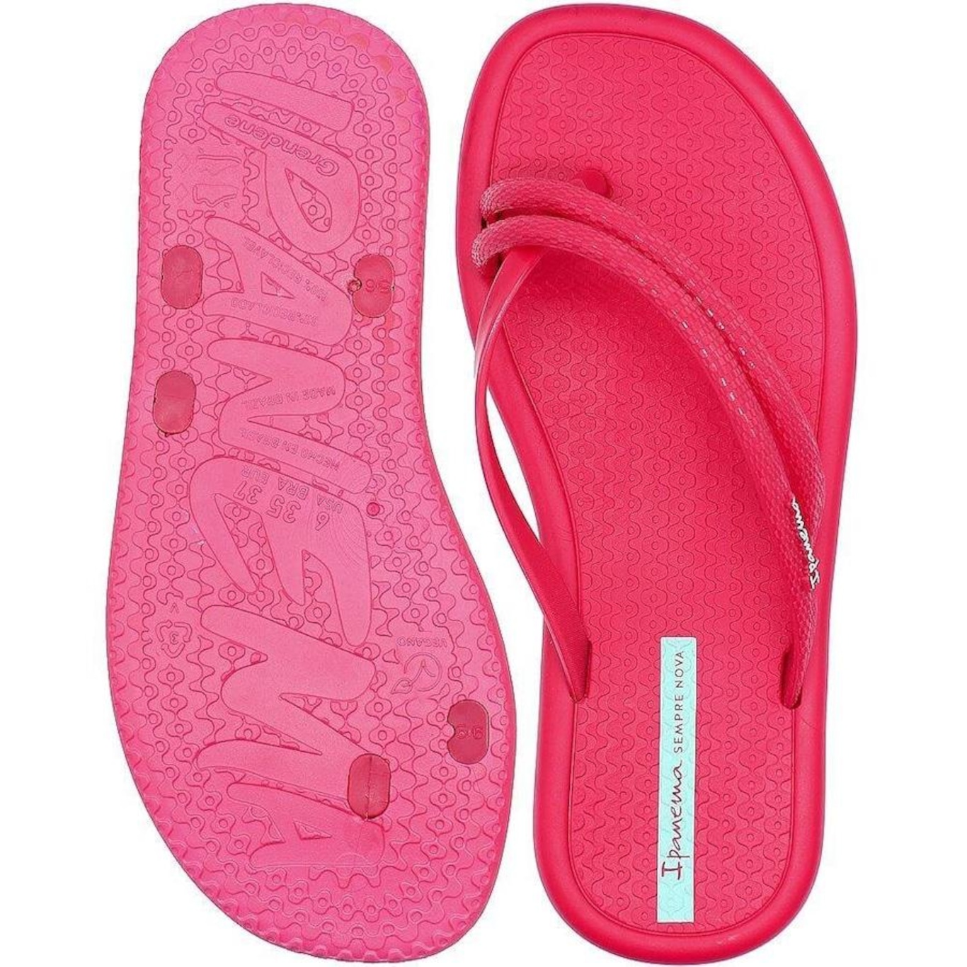 Chinelo Ipanema Meu Sol Dupla Tira Texturizada - Feminino - Foto 3