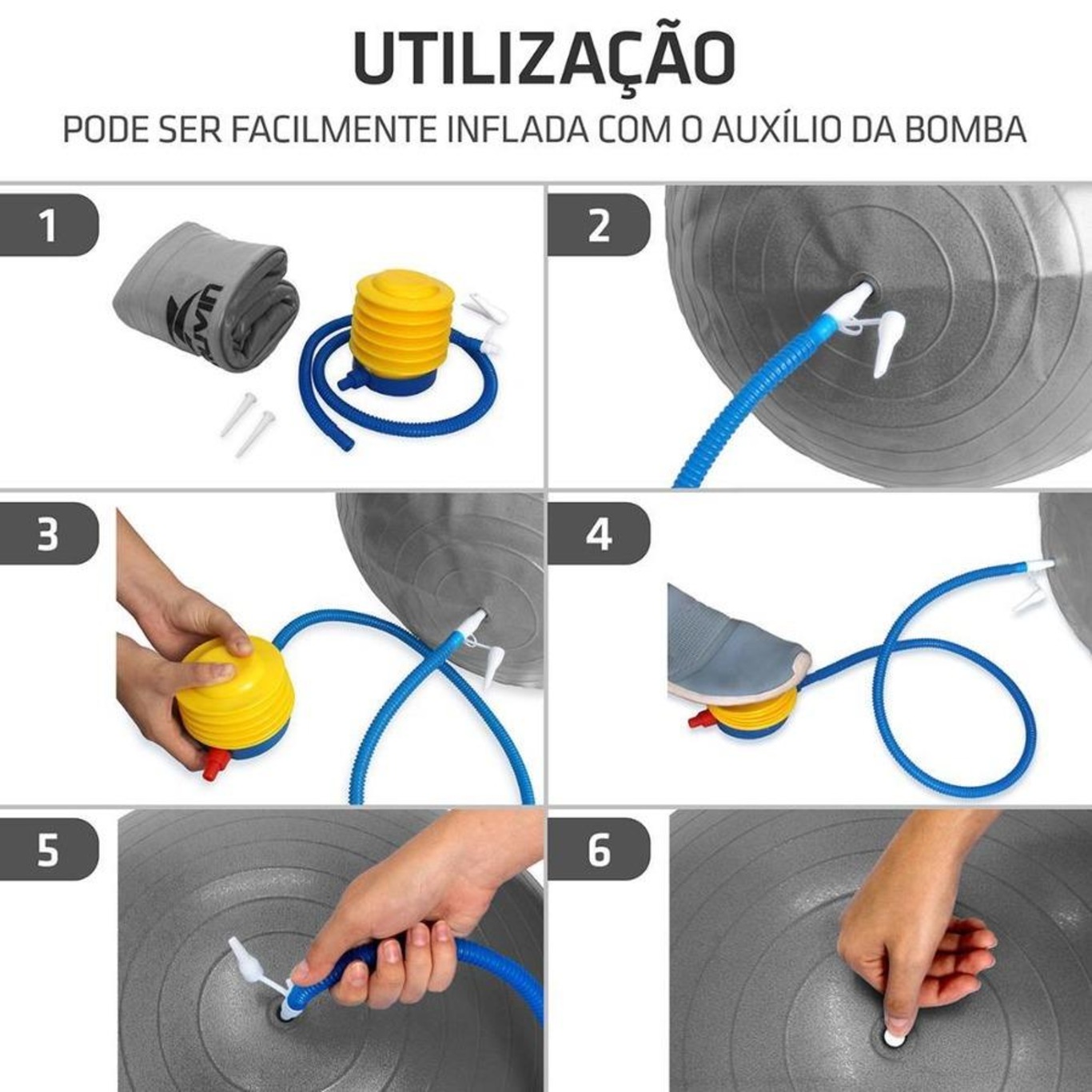 Kit Bola de Pilates Muvin - 75Cm + Luvas Musculação - Adulto - Foto 4