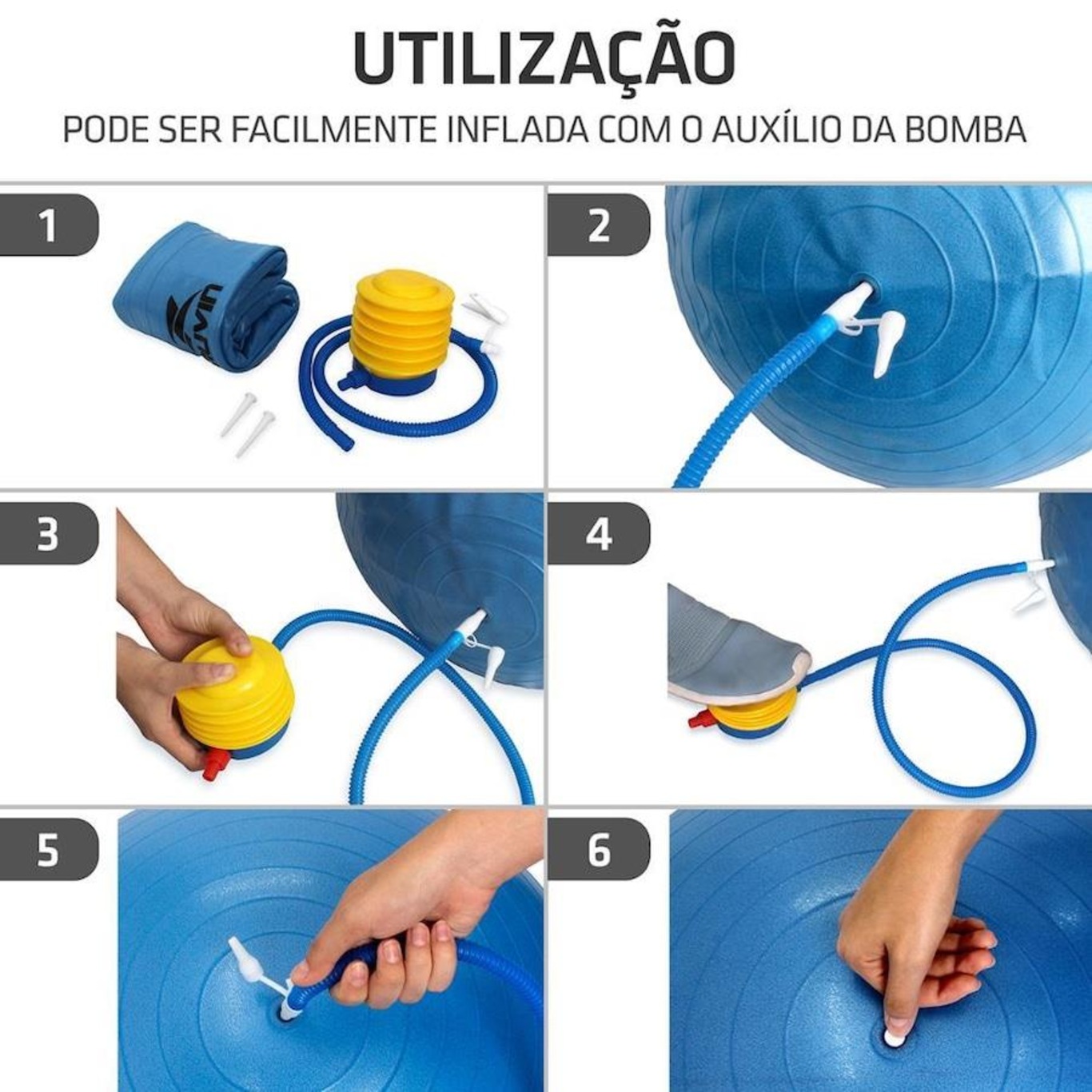 Kit Bola de Pilates Muvin - 75Cm + Luvas Musculação - Adulto - Foto 3