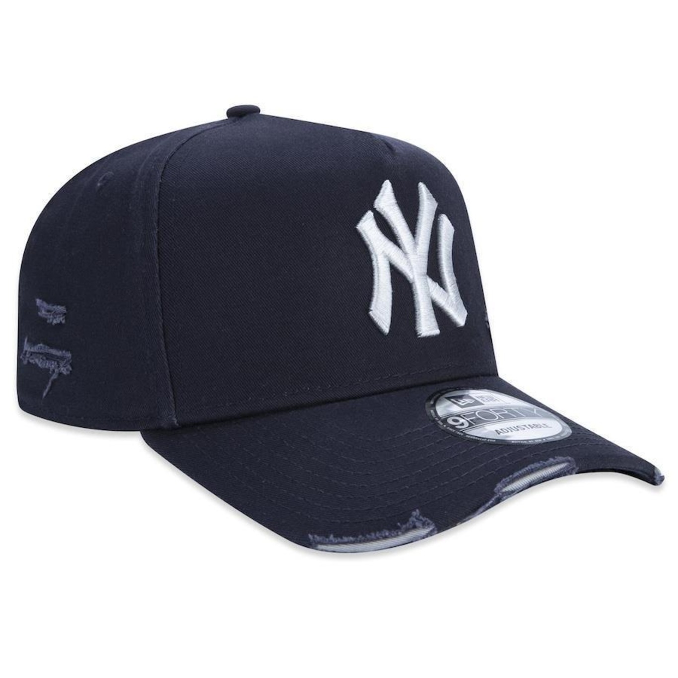 Boné Aba Curva New Era 9Forty A-Frame Mlb New York Yankees Destroyed - Strapback - Masculino - Foto 2