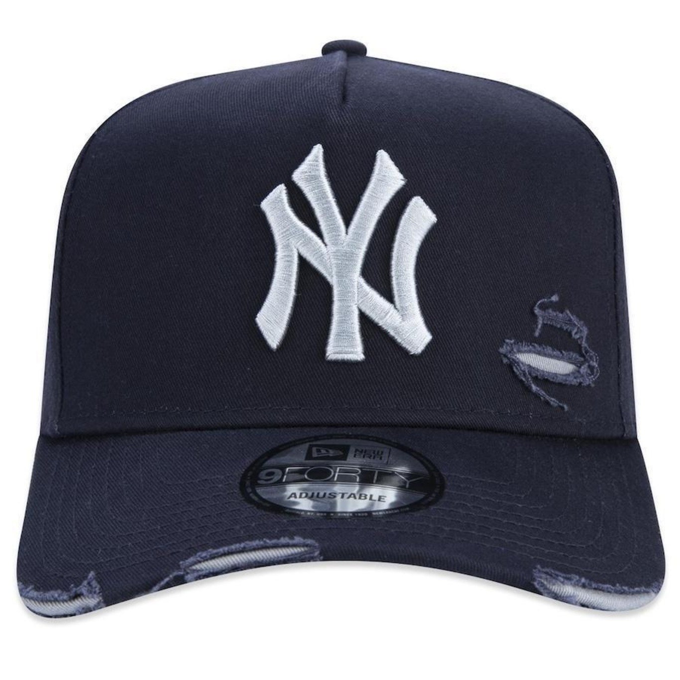 Boné Aba Curva New Era 9Forty A-Frame Mlb New York Yankees Destroyed - Strapback - Masculino - Foto 3