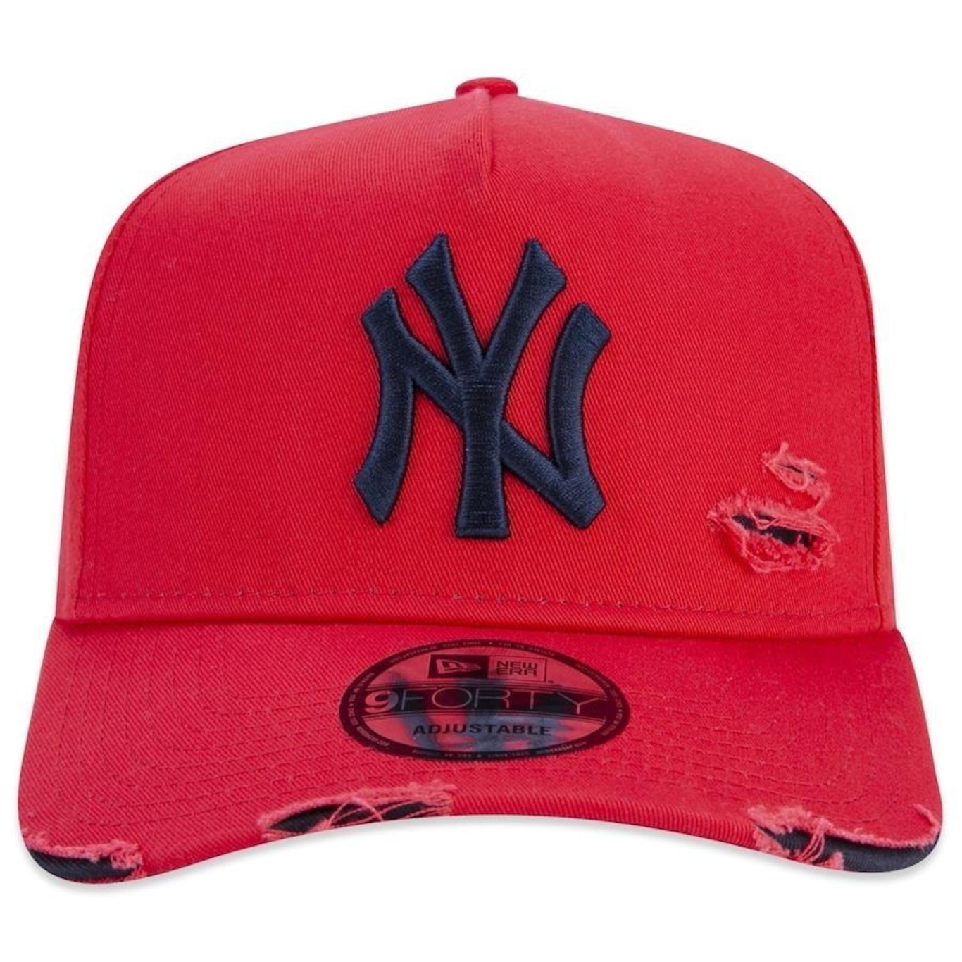 Boné Aba Curva New Era 9Forty A-Frame Mlb New York Yankees Destroyed - Strapback - Masculino - Foto 3