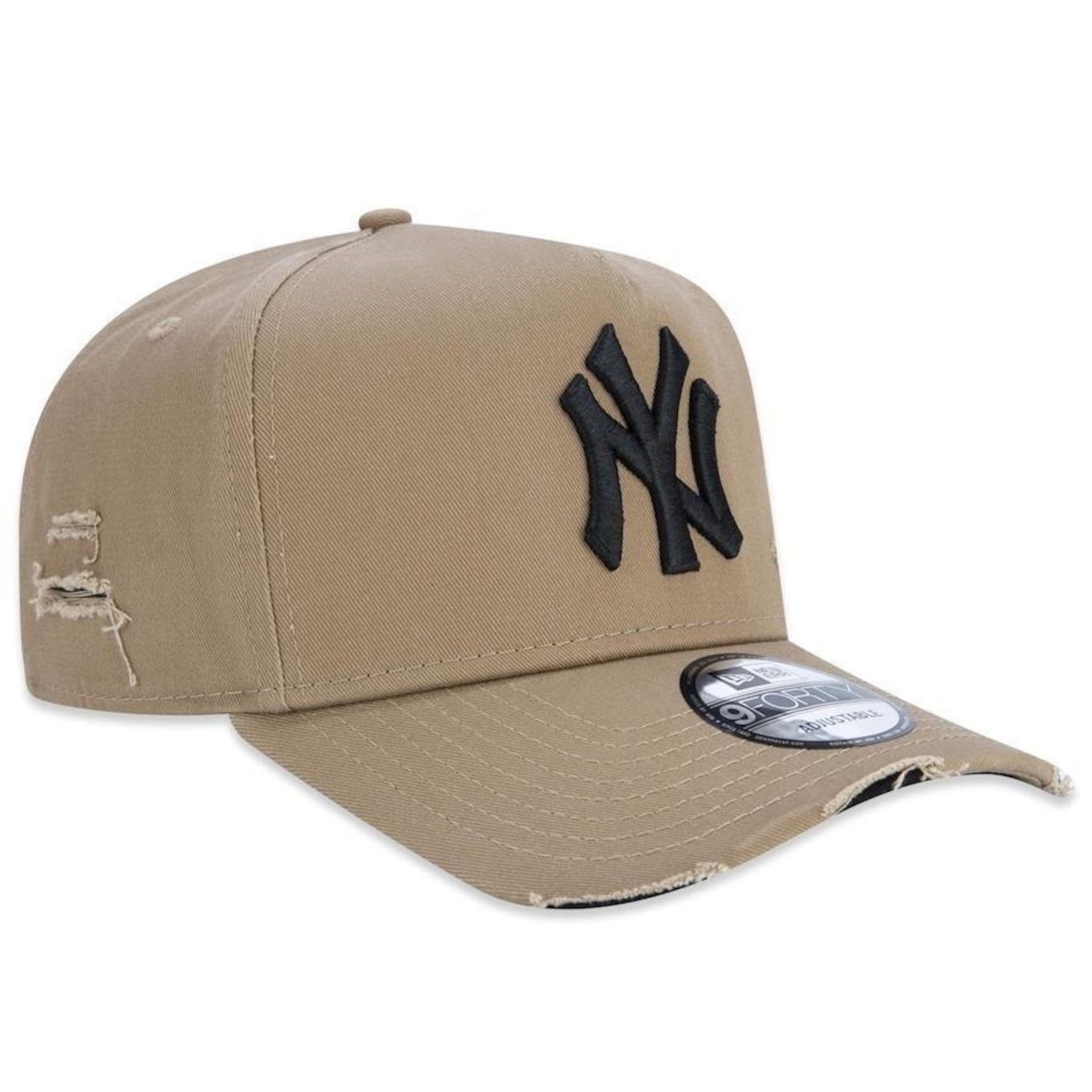 Boné Aba Curva New Era 9Forty A-Frame Mlb New York Yankees Destroyed - Strapback - Masculino - Foto 2