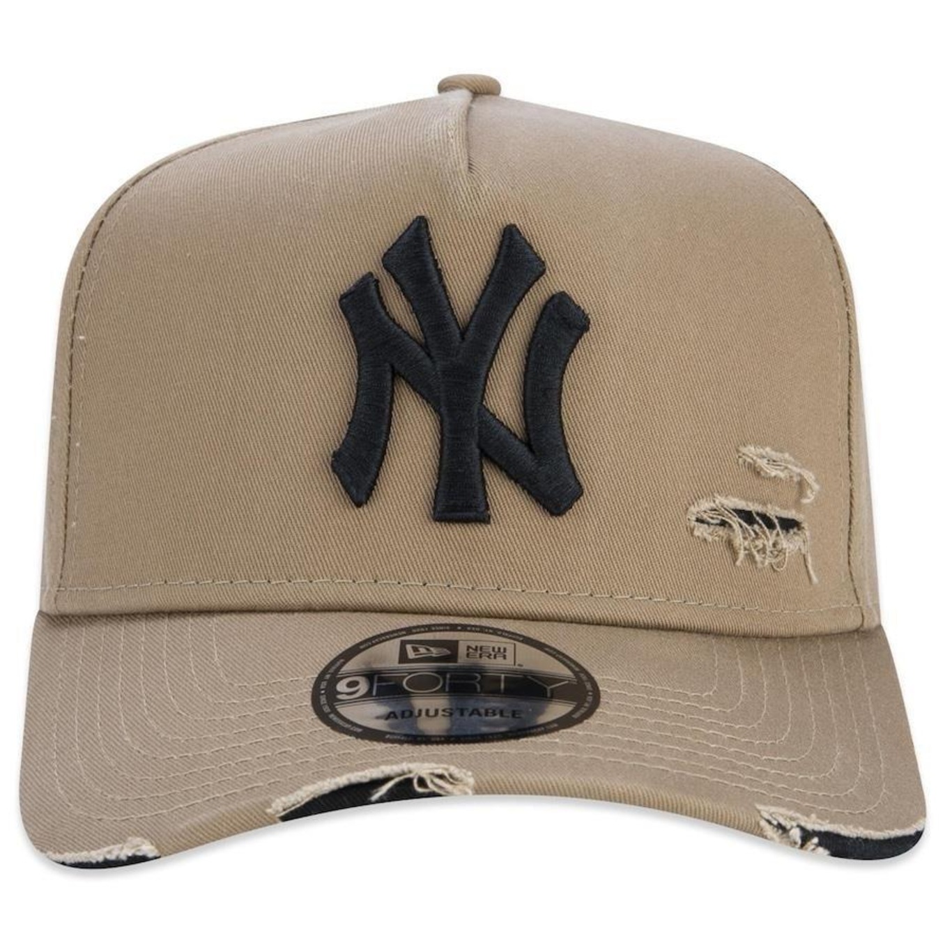 Boné Aba Curva New Era 9Forty A-Frame Mlb New York Yankees Destroyed - Strapback - Masculino - Foto 3