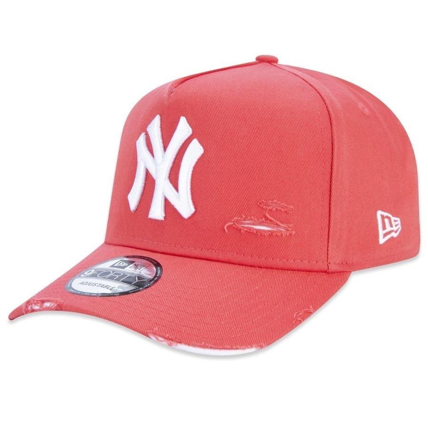 Boné Aba Curva New Era 9Forty A-Frame Mlb New York Yankees Destroyed - Strapback - Masculino - Foto 1