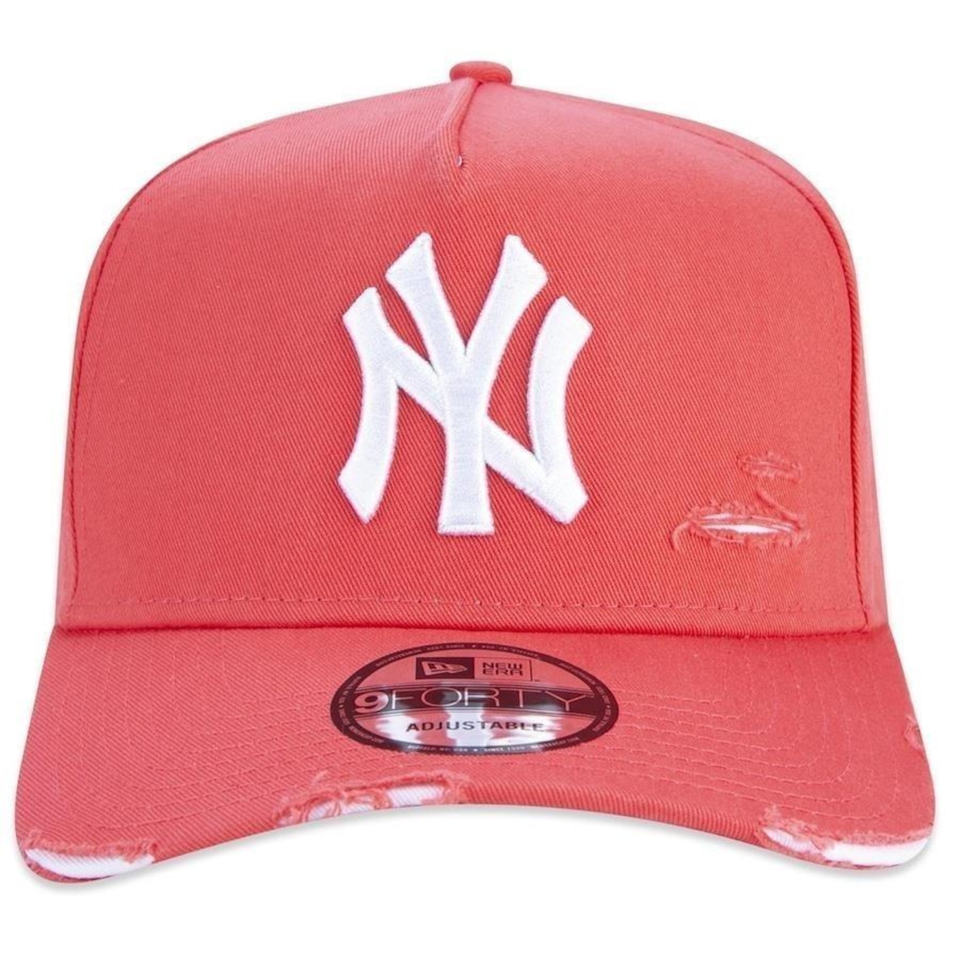 Boné Aba Curva New Era 9Forty A-Frame Mlb New York Yankees Destroyed - Strapback - Masculino - Foto 3