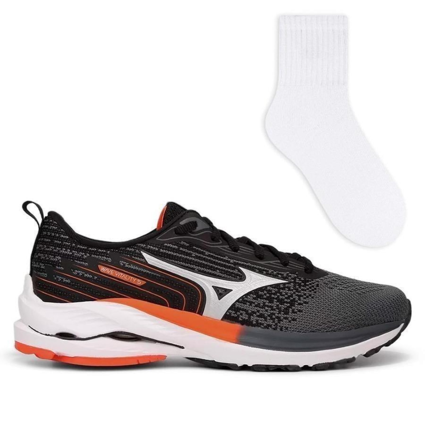 Tênis Mizuno Wave Vitality 5 Corrida + Meia Color Sports - Unissex - Foto 1