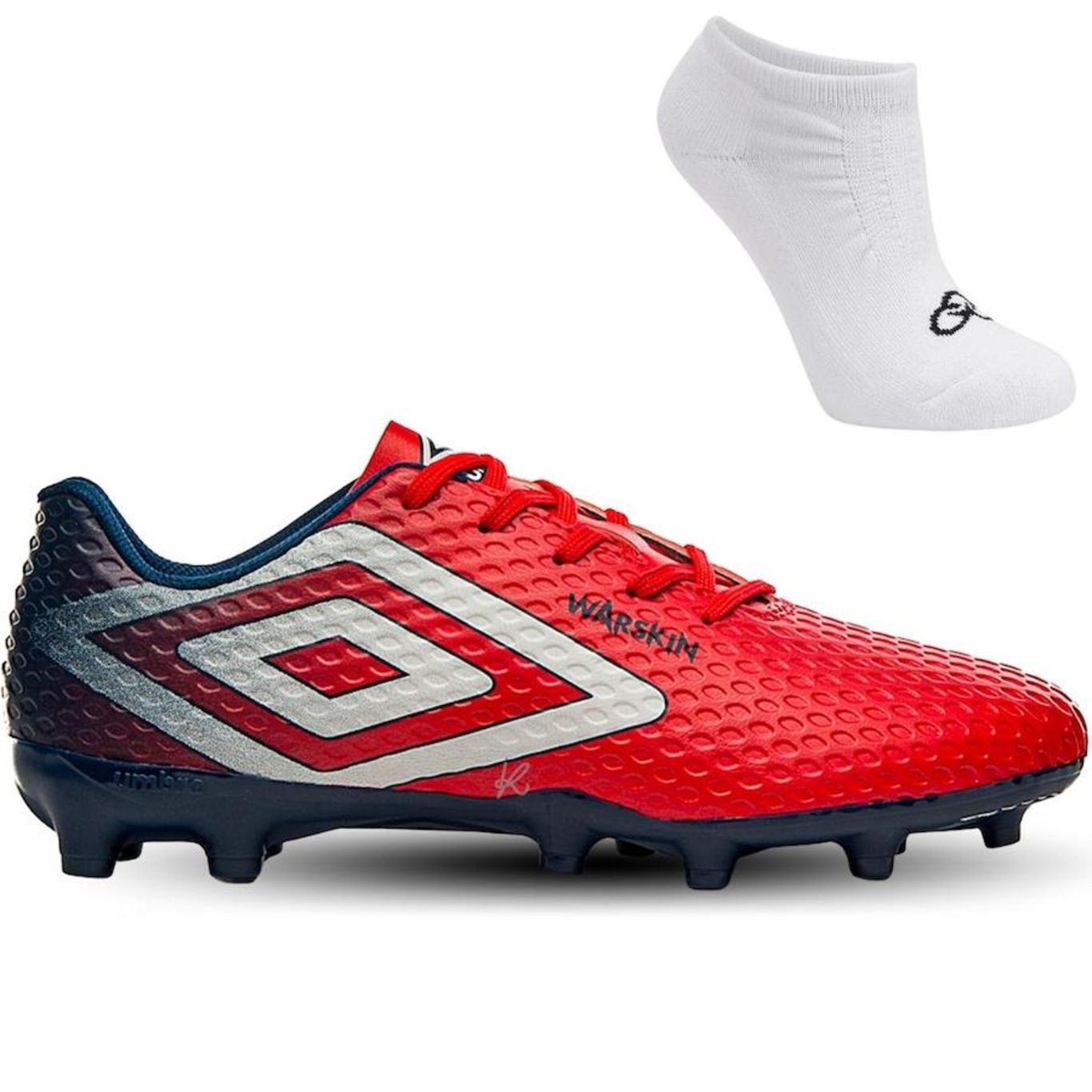 Chuteira de Futebol de Campo Umbro Warskin + Meias - Adulto - Foto 1