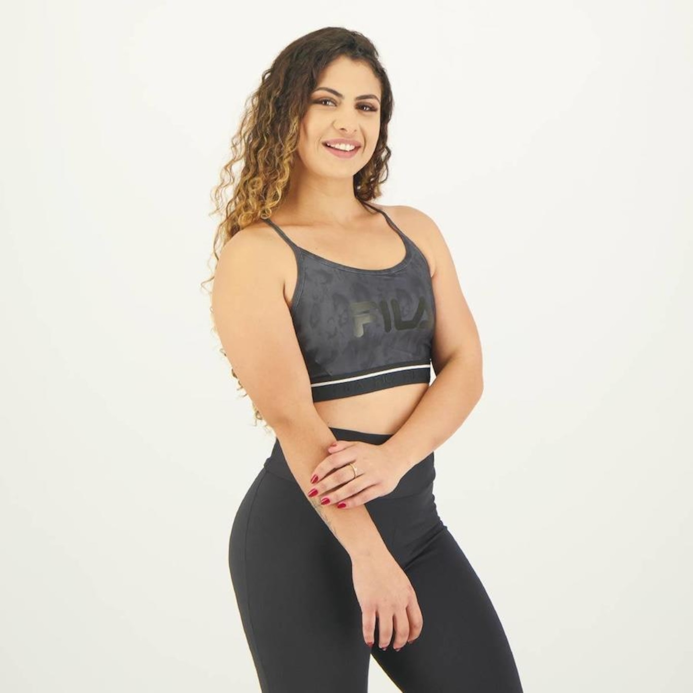 Top Fitness com Bojo Fila Train Elastic Logo Ii - Feminino - Foto 4