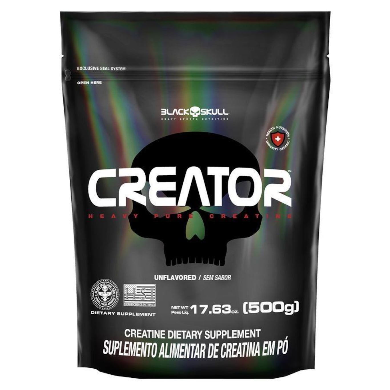 Creator - Creatina Monohidratada - 500G - Refil - Black Skull - Foto 1