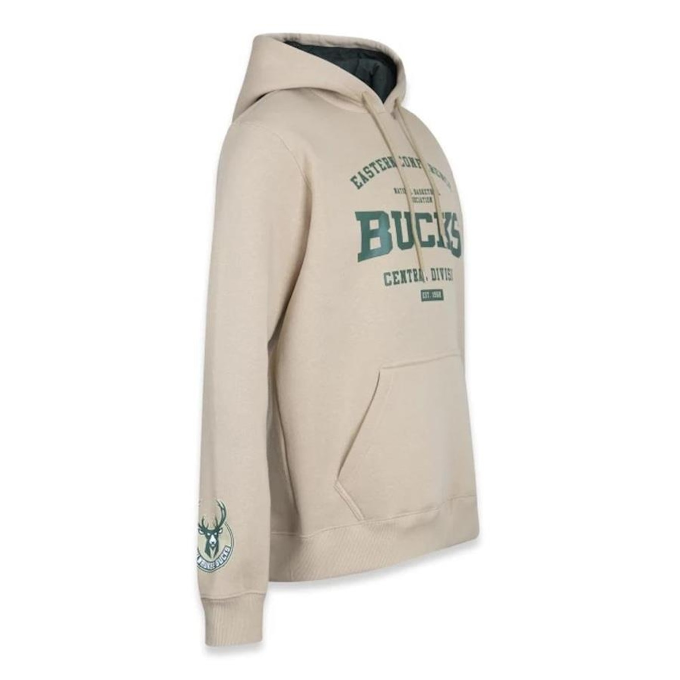 Blusão de Moletom com Capuz Caguru New Era Milwaukee Bucks Back To School - Masculino - Foto 3