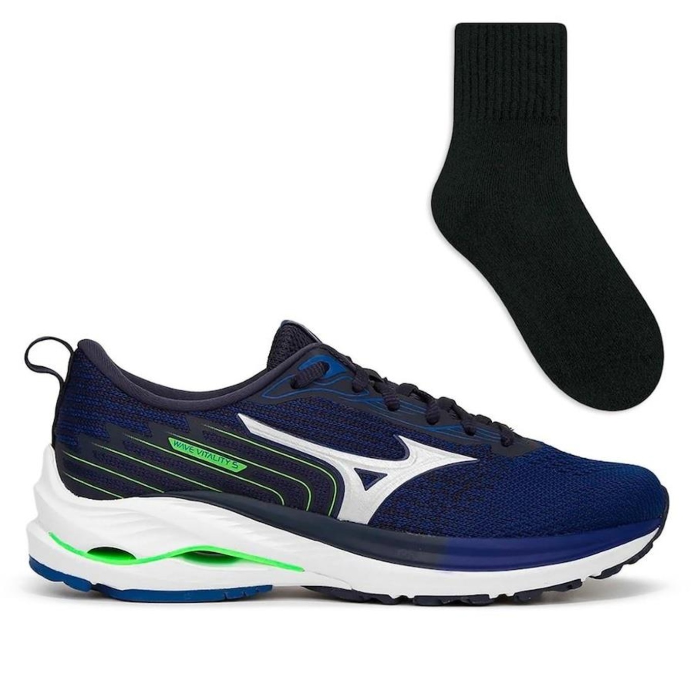 Tênis Mizuno Wave Vitality 5 Corrida + Meia Color Sports - Masculino - Foto 1