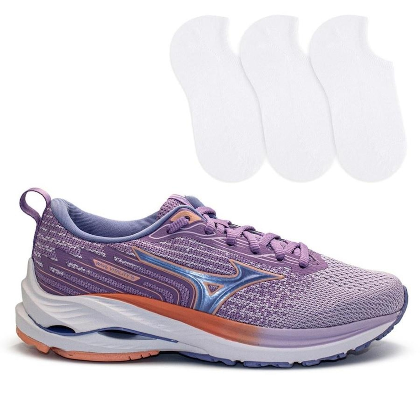 Tênis Mizuno Wave Vitality 5 + 3 Pares de Meias Color Sports - Feminino - Foto 1