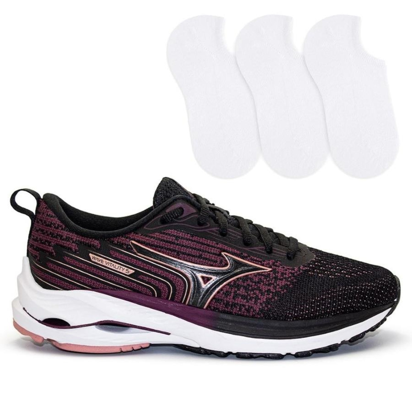 Tênis Mizuno Wave Vitality 5 + 3 Pares de Meias Color Sports - Feminino - Foto 1