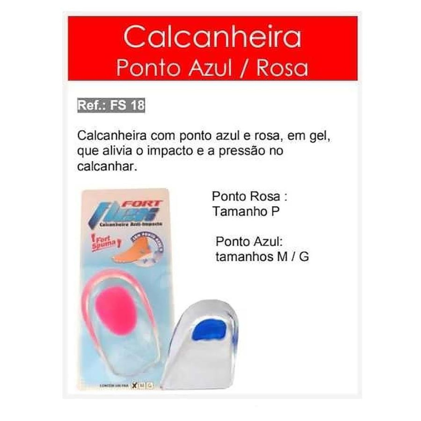 Calcanheira Fort Spuma Anti Impacto em Gel - Adulto - Foto 2