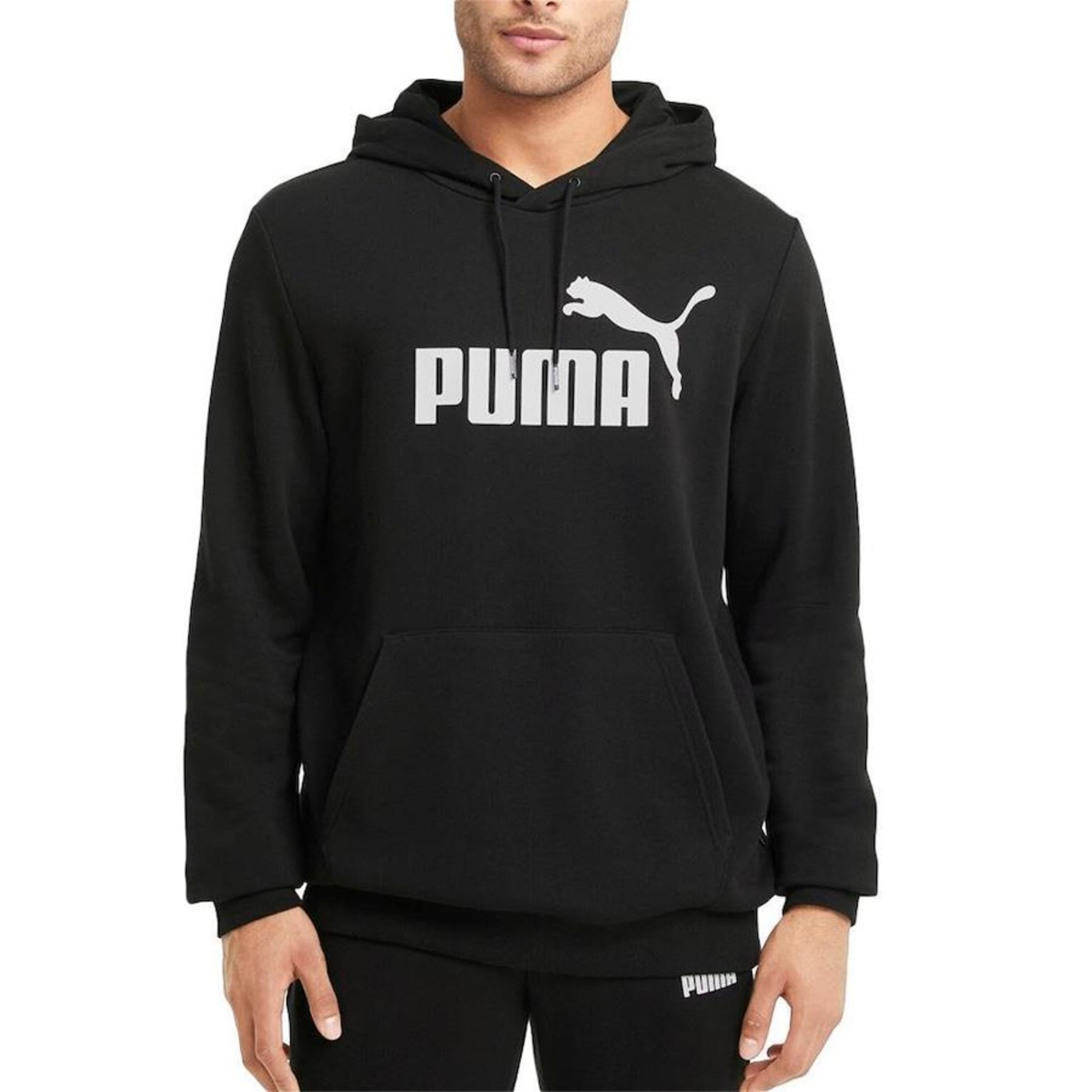 Blusão de Moletom com Capuz Puma Canguru Ess Big Logo - Masculino - Foto 3