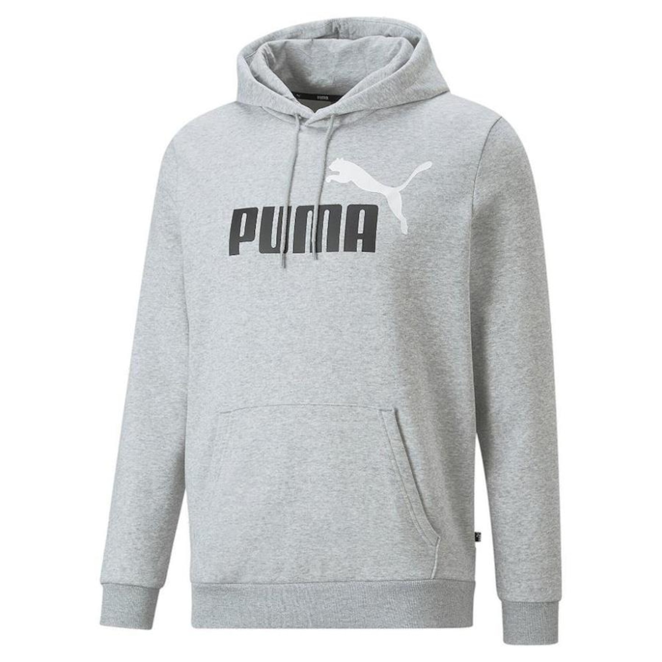 Blusão de Moletom Puma Canguru Ess+ 2 Col Big Logo Light Gray Heather - Masculino - Foto 1