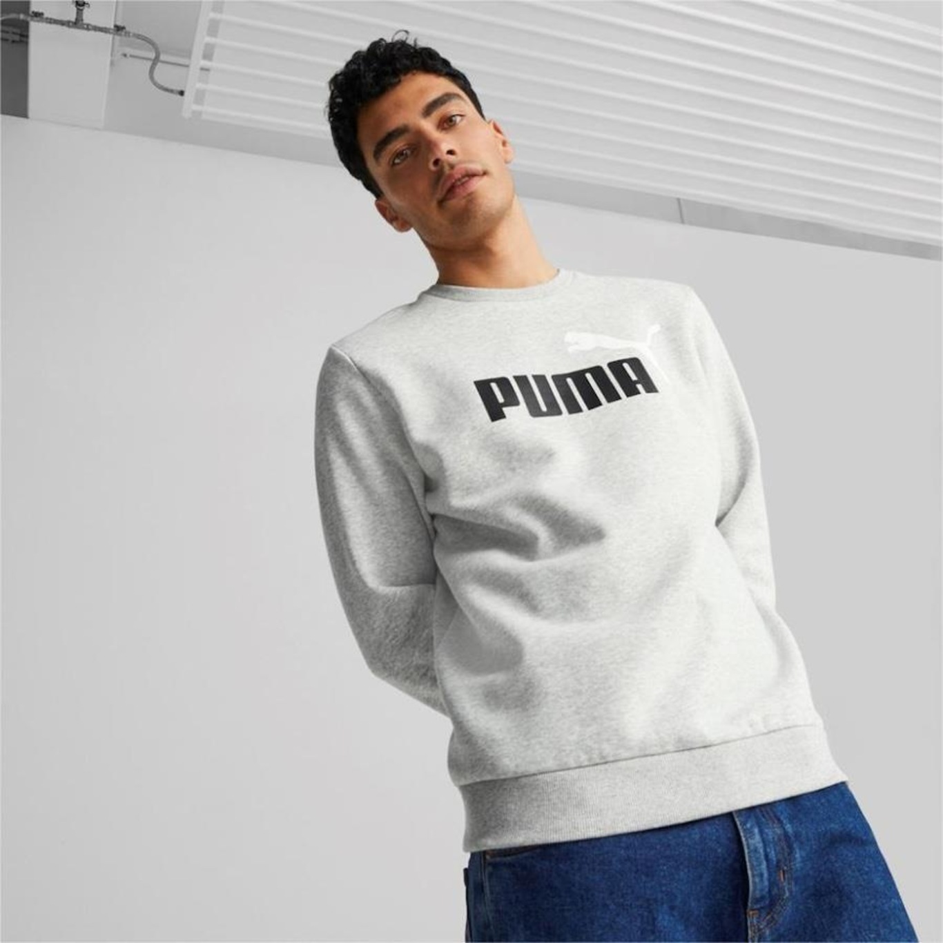 Blusão de Moletom Puma Careca Ess+ 2 Col Big Logo Heather - Masculino - Foto 4